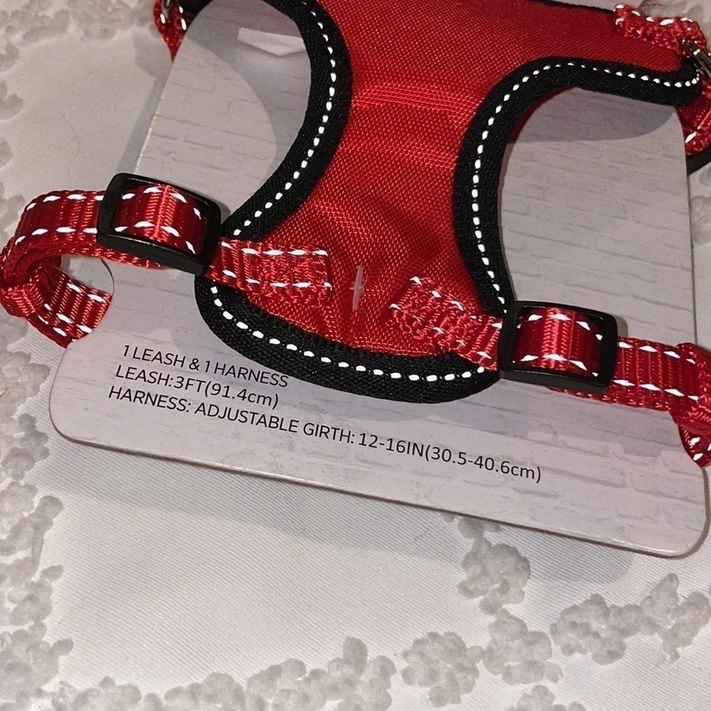 Red Pet Leash & Harness